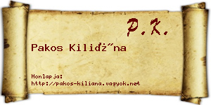 Pakos Kiliána névjegykártya